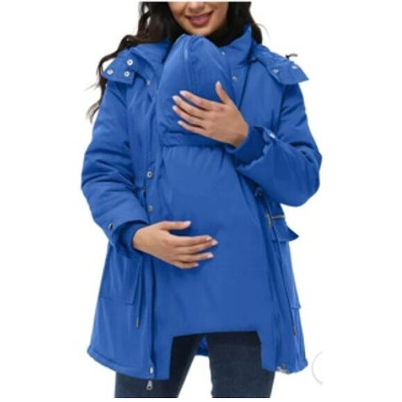 Unbranded Jackets & Blazers - BRAND NEW ~ Maternity 3-in-1 Royal Blue Winter Puffer Coat ~ MEDIUM
